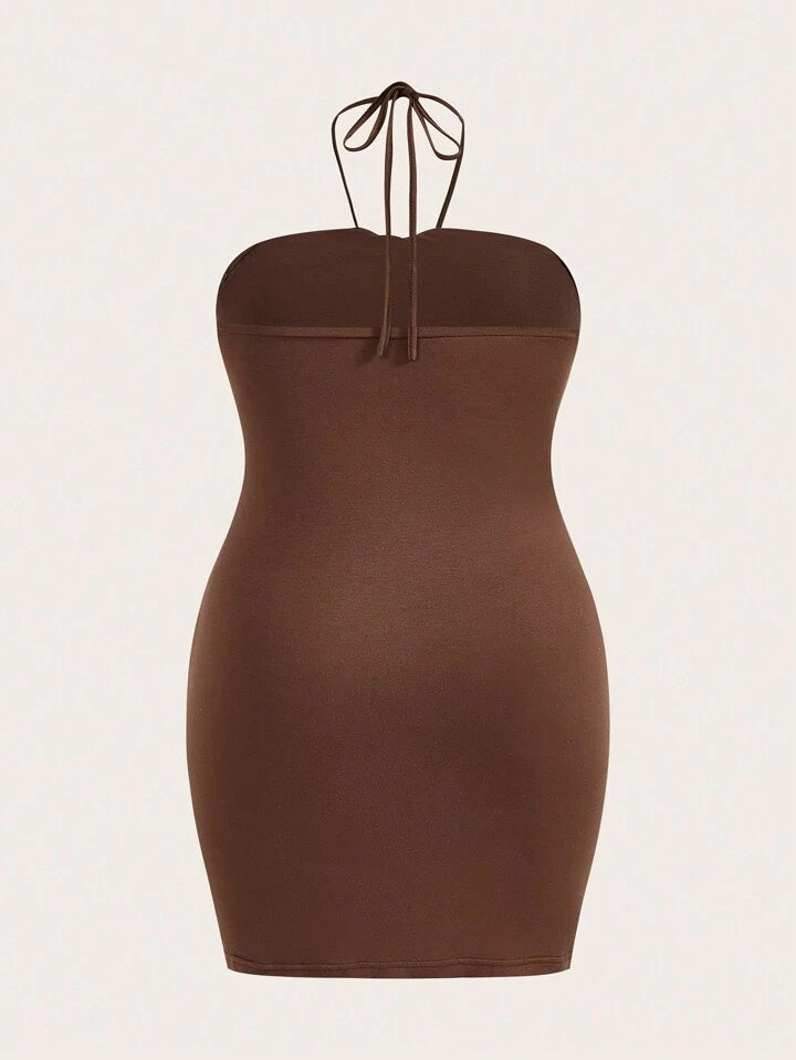 Marrone | Halter Dress