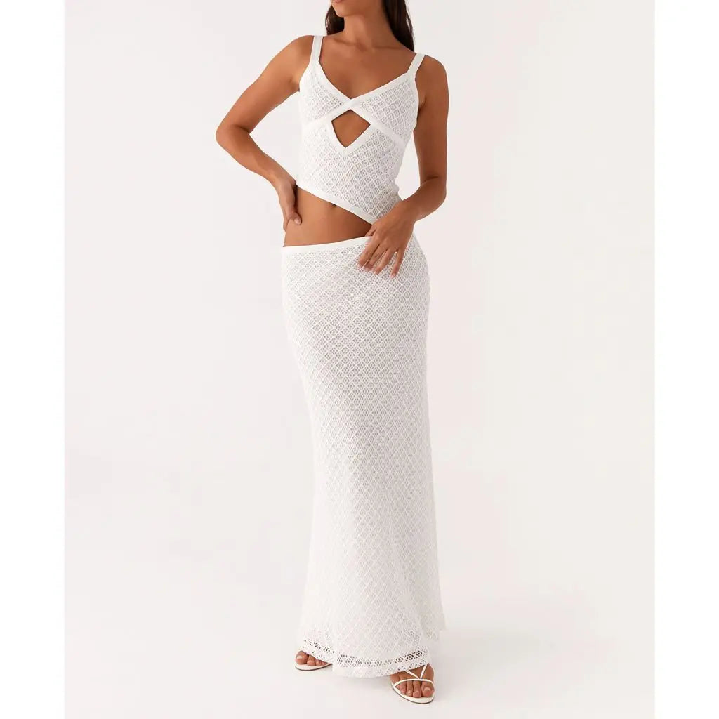 Lunaria | Cutout Plaid Maxi
