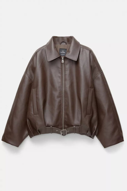 Moro | Belted Leather Bomberjack