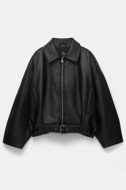 Moro | Belted Leather Bomberjack