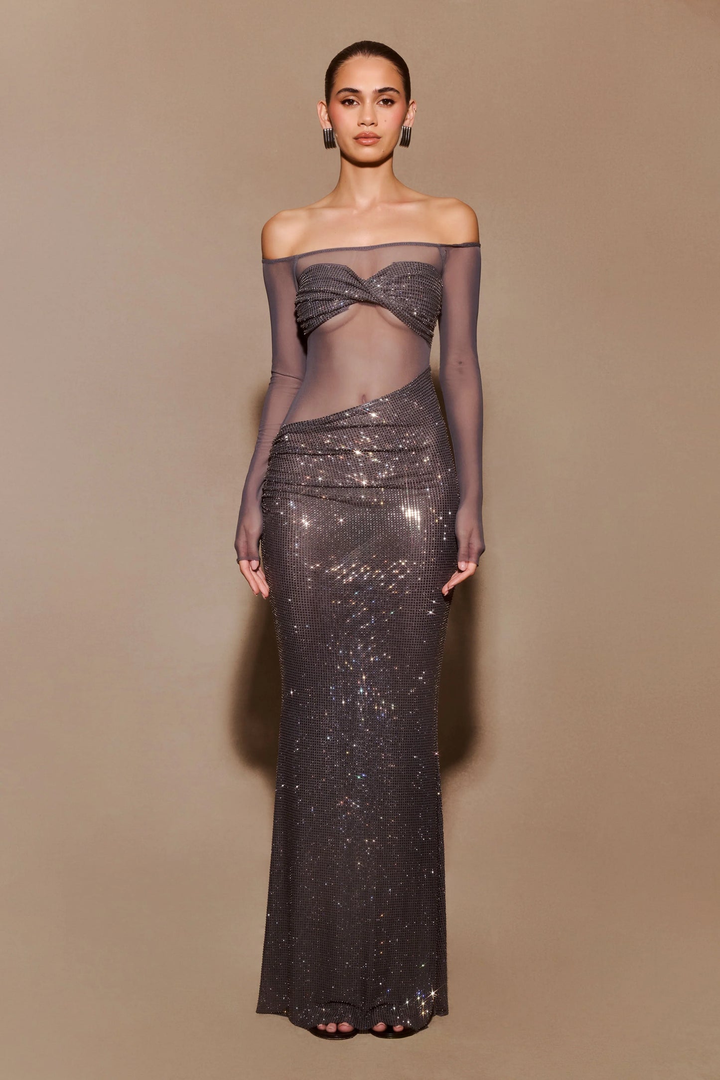 Diamante | Mesh Maxi Dress