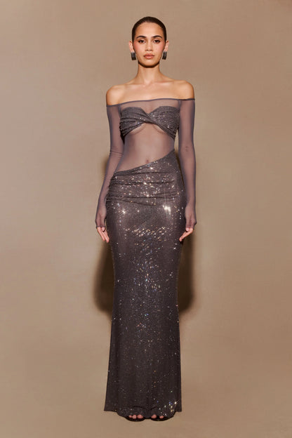 Diamante | Mesh Maxi Dress