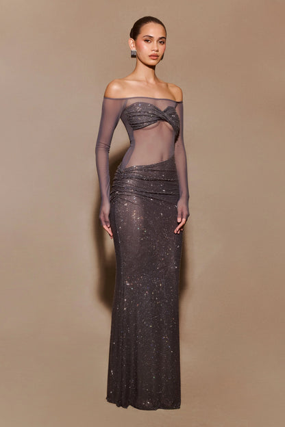Diamante | Mesh Maxi Dress