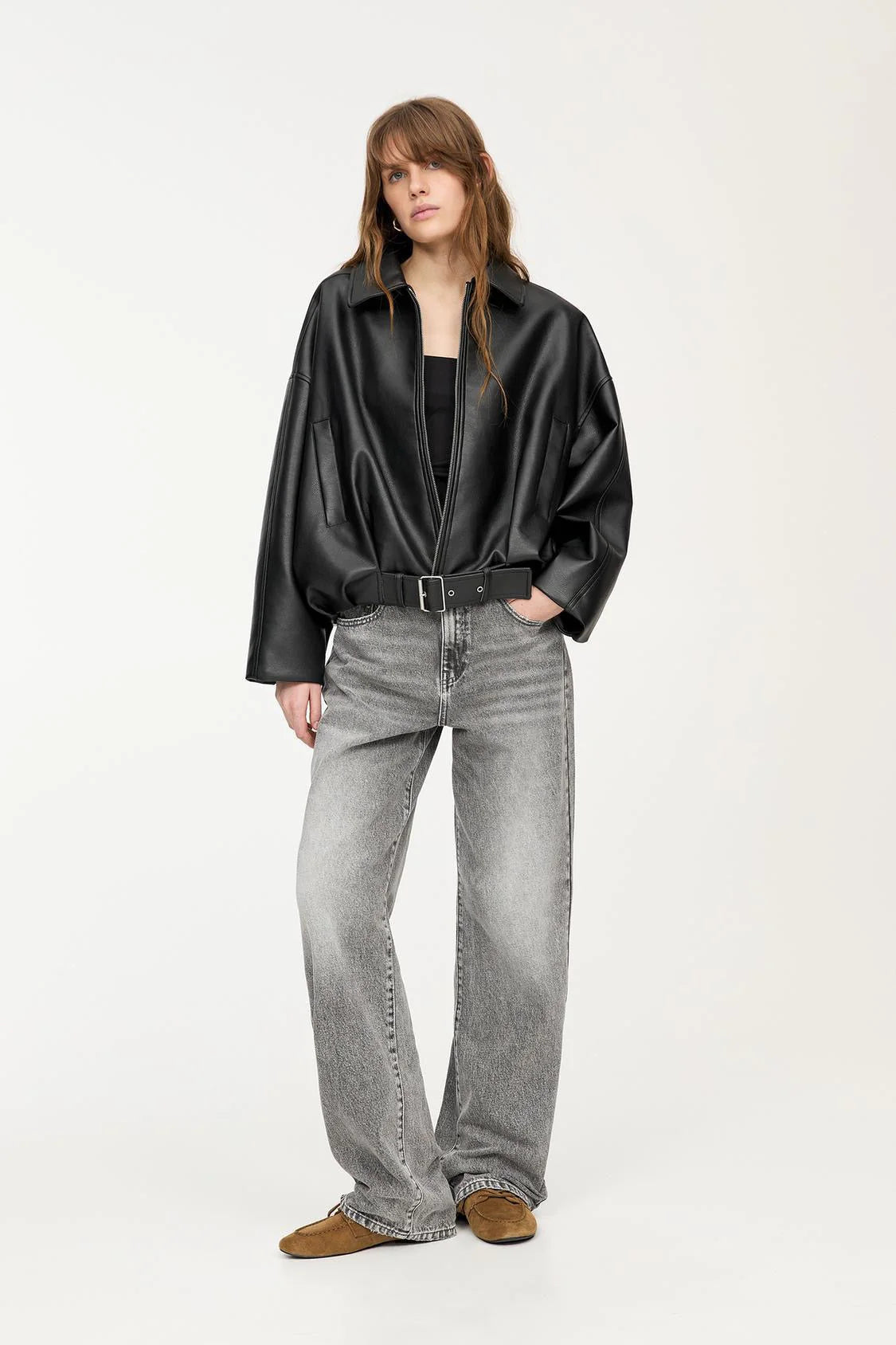 Moro | Belted Leather Bomberjack