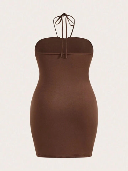 Marrone | Halter Dress