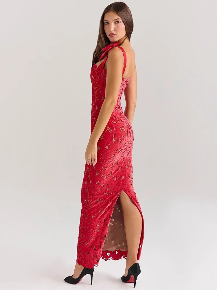 Carmine | Velvet Maxi Dress