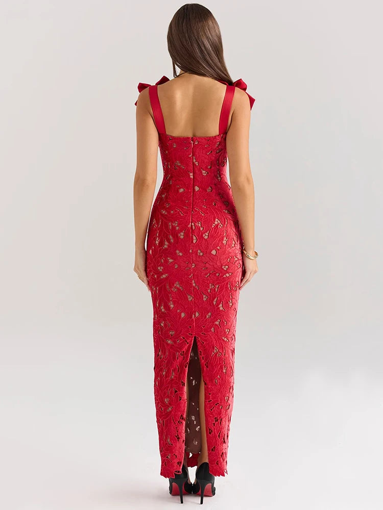 Carmine | Velvet Maxi Dress