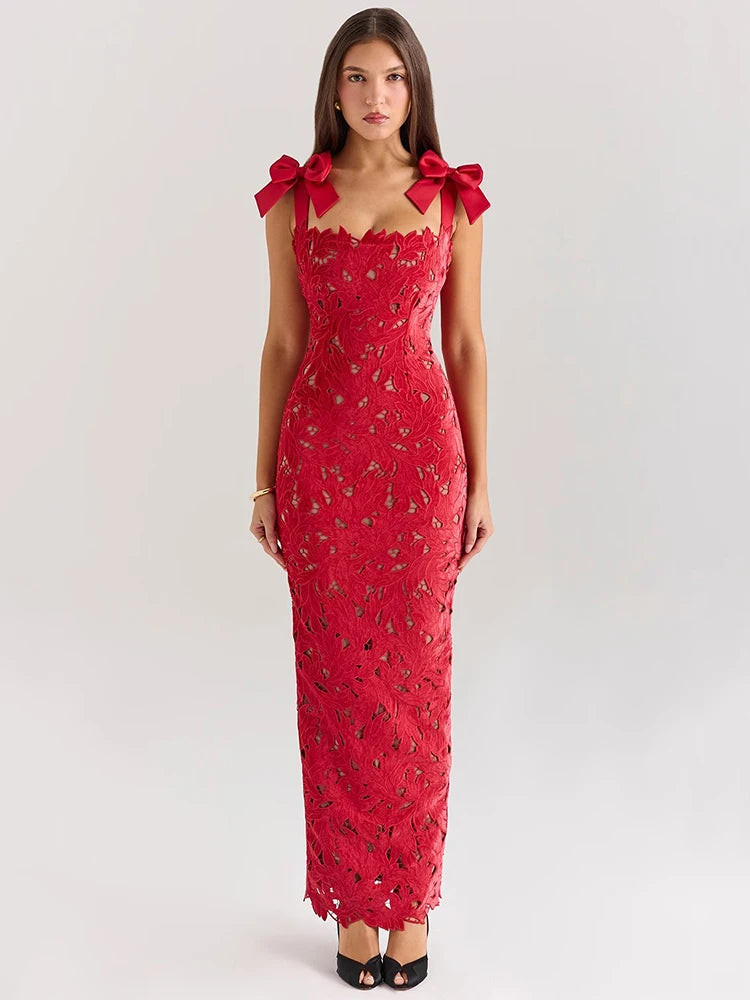 Carmine | Velvet Maxi Dress